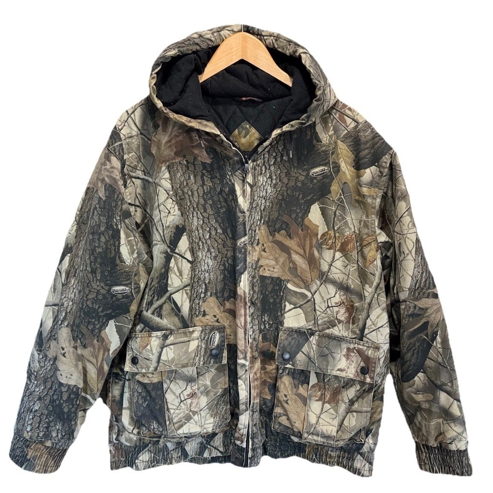 Outfitters Ridge Realtree Hunting Jacket Quilt Lined Sz L (42-44)‎ Zip Up Logo